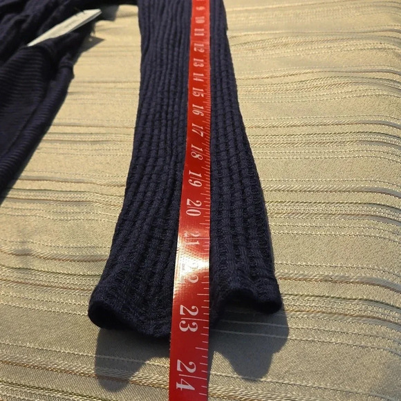 Velvet by Graham & Spencer Navy Waffle Knit Cardigan Women Size S - Picture 13 of 16